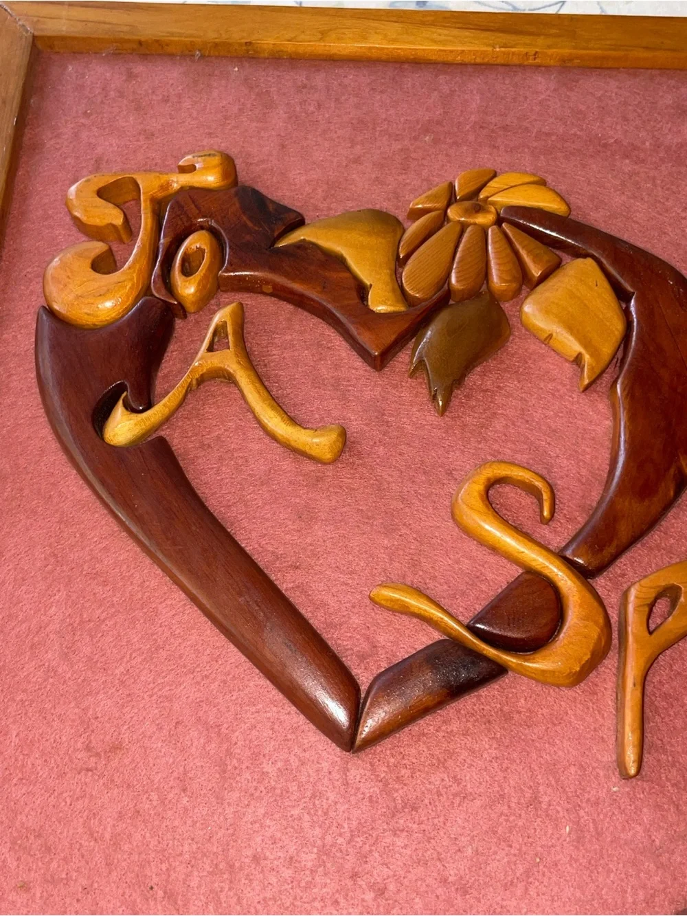 Source Unknown Carved Wood Heart & Words Wall Art - Brown & Tan